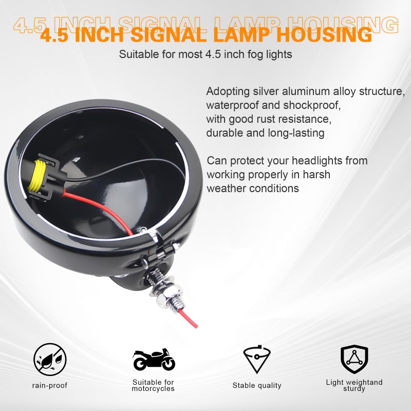 SKTYANTS 4.5 inch Housing Bracket Mount Ring Bracket for Fog Passing Light Lamp Motorcycle Touring Electra (Black) - Image 2